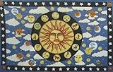 IMAGE OF Tapestry ~ Horizontal Zodiac Sun ~ 100% Cotton ~ Approx 82 x 54 Inches