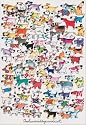One Hundred Dogs and a Cat art print 100x70 cm by Kevin Whitlark