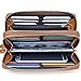 Jack&Chris Women's Long Wallet Leather Clutch Large Zipper Purse for iphone 7, WBXH050 (Brown)