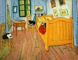 Van Gogh's Bedroom (Artist's Cats Added) Cat Print