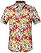 SSLR Men's Floral Casual Button Down Short Sleeve Hawaiian Shirt (X-Large, Red (HH141))