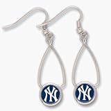 NY New York Yankees Dangle French Loop Earrings MLB Baseball Sports Team Logo