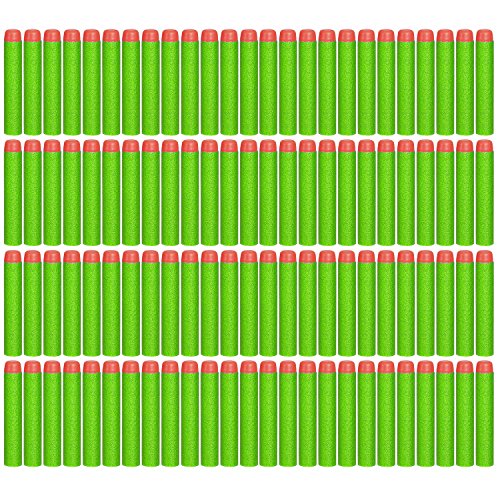 CLOURF 100 Pcs 7.2cm Foam Darts for Nerf N-strike Elite Series (Green)
