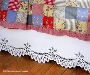Battenburg lace bed skirt queen Clearance