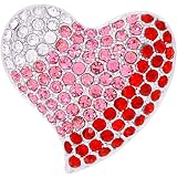 Valentines Pink Ruby Heart Austrian Crystal Pin Brooch