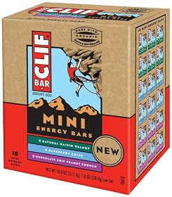Clif Bar Mini Energy Bar, Variety Pack (6 Chocolate Chip Peanut Crunch, 6 Oatmeal Raisin Walnut, 6 Blueberry Crisp), 18 Count