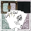 KEM 100% Plastic Playing Cards - Brown & Green Narrow