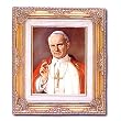 Pope John Paul II - Younger Image - Framed Art, 13.25" x 15.5" - Artwork by Cromo N.B., Italy