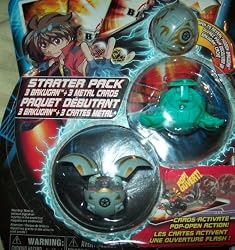 Bakugan Battle Brawlers GREY GRIFFON - GREEN SAURUS Starter Pack Series 1 with 3 Metal Gate Cards