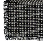62 x 62 (Square) Homespun Tablecloth, Hand Loomed, 100% Cotton, Made in USA, Black/Stone