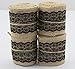 Set of 4 Natural Jute Burlap Rolls Ribbon with Lace 2.3