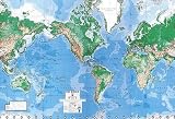 Laminated World Map Wall Mural