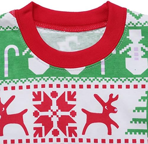 Komely Girls Boys Reindeer Sleepwear Kid Cotton Christmas Pajamas Set