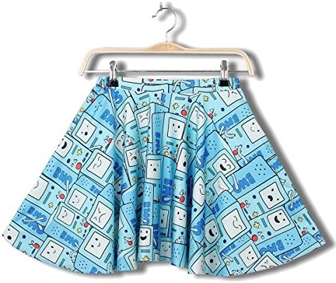 LoveLiness Womens Adventure Time Digital Print Pleated Skirt (One Size, Multicolor B (Blue))