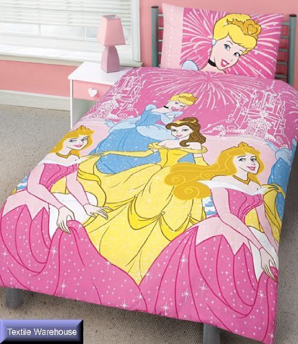 Disney Princess Shimmering Pink Single Duvet REVERSIBLE