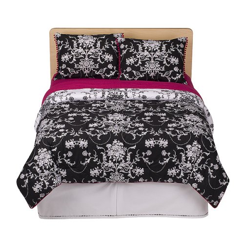 Scroll Comforter Set - Black