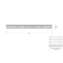 Starrett C310K-6 Full Flexible Steel Rule With Inch Graduations And Pocket Clip, 6" Length, 1/2" Width, 1/64" Thickness