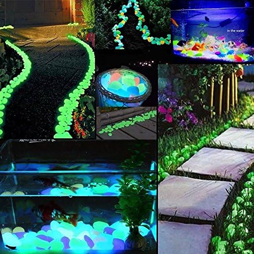 100g Pebbles Stones Glow in the Dark Home Garden Walkway Aquarium Fish Tank A