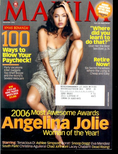 Maxim Magazine - December 2006: Angelina Jolie, Hometown Hotties