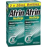 Afrin No Drip 12 Hour Pump Mist, Severe Congestion - Total: 1.34 fl oz (0.67 fl oz X 2)