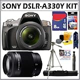 Sony Alpha A330Y 10.2 MP Digital SLR Camera with Super SteadyShot INSIDE Image Stabilization and 18-55mm and 55-200mm Lenses + Sunpak Platinum Tripod Accessory Kit