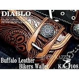 DIABLO KA-1108 カービング  型押し バイカーズ 財布 【ブラウン×ブラック】