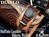 DIABLO KA-1108 カービング  型押し バイカーズ 財布 【ブラウン×ブラック】
