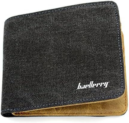Glamdaisy Men Casual Canvas Wallets Purse Multifunction Wallet Card Package (Black)