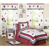 Red and White Polka Dot Ladybug 4 pc Twin Childrens Girls Bedding Set by JoJo Designs