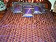 Silk Bedding Set-7p Mediumslateblue Floral Sari India Bedding Bedspread Duvet King/ Queen.