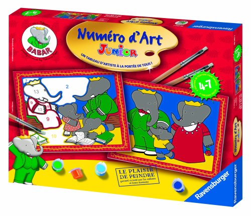 Ravensburger - 28582 - Loisir Créatif - Dessins - Peinture par numéro - la famille de Babar