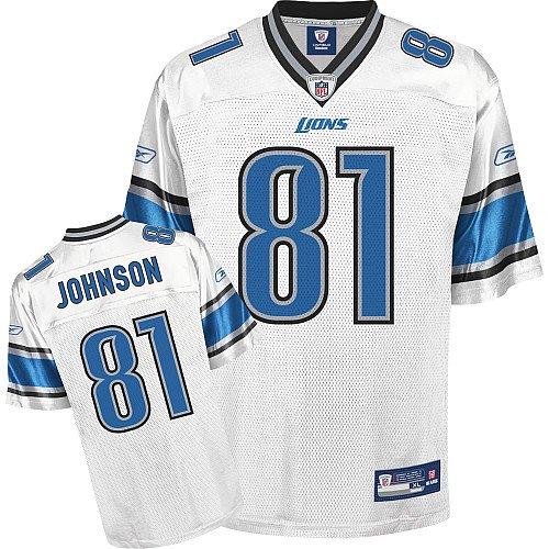 Reebok Detroit Lions Calvin Johnson Youth (8-20) Replica White Jersey Extra Large