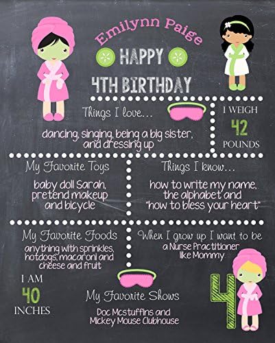 Spa Day/Makeup Chalkboard poster