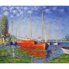 Art Reproduction Oil Painting - Monet Paintings: Red Boats at Argenteuil - Standard 20