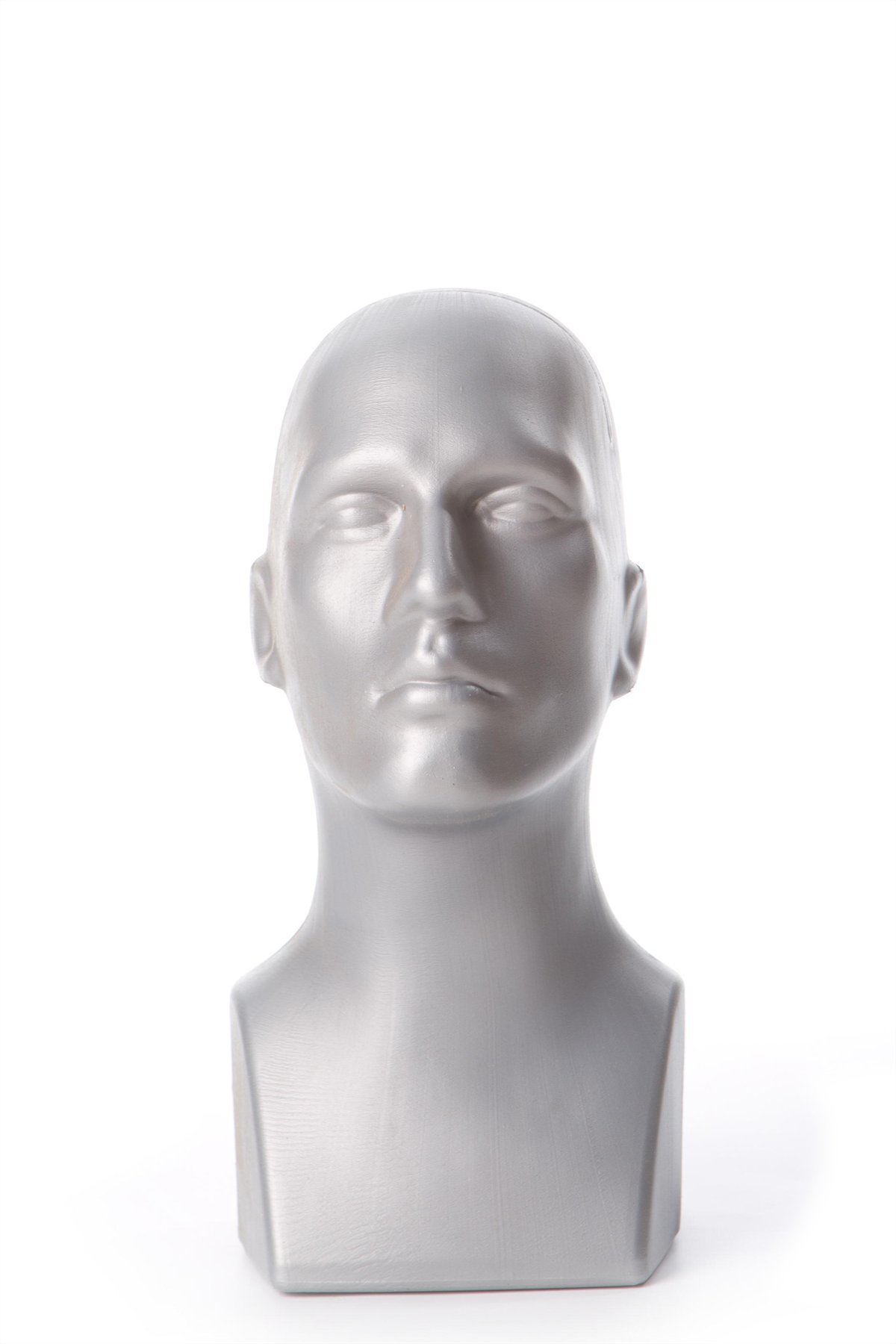 Free Standing Tabletop Male Mannequin Head Hat Scarf Display - Grey 13