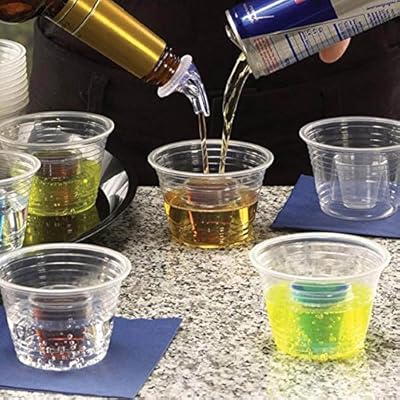 100 Clear EZ-Bombers Shot two chamber Cups for Jager, Cherry, Melon and Vegas Bombs