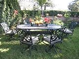 CBM Outdoor Patio Furniture 7 Pcs Aluminum Dining Set with All Swivel Chairs CBM1290