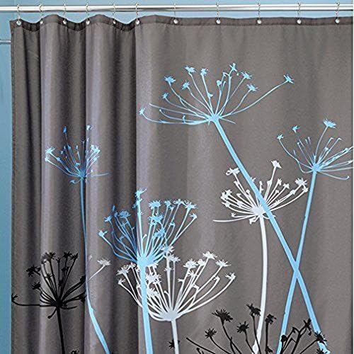 Gemdale Polyester Waterproof Mildew Resistant Shower Curtain Liner, Grey Dandelion Shower Curtains