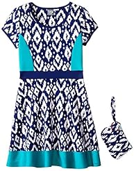 Girls Elasticized   Waistline General Print Polyester/Spandex Fit-and-Flare  Dress