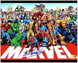 Stan Lee Autographed 8x10 Marvel Heroes Photo
