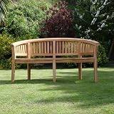 DUP143 Java Teak Round Back Banana Design 3 Seat Garden and Patio Bench