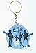 The Beatles- Silouette Group Shot on Stage with Guitars and Drums on Blue - Rubber Keychain (Keyring Keyfob)