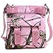Realtree APG Pink Cross Body Messenger Bag, Womens Pink Camo Purse Shoulder Bag