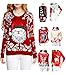 V28 Women Girl Christmas Cute Santa Embroidered Knitted Deer Pullover Sweater Jumper