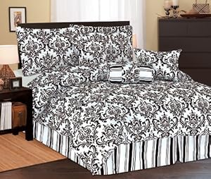 5pc Twin Beverly Microfiber Bedding Comforter Set Black