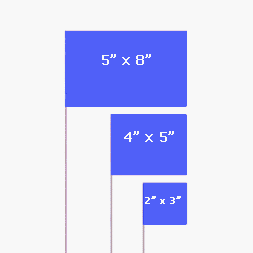 2 x 3 Blue Glo Wire Stake Flag 15 Staff