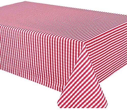 Polyster Tablecloth with Red Gingham Design Rectangular 58 inches x 78 inches