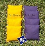 Cornhole Bags Set - 4 Purple & 4 Yellow