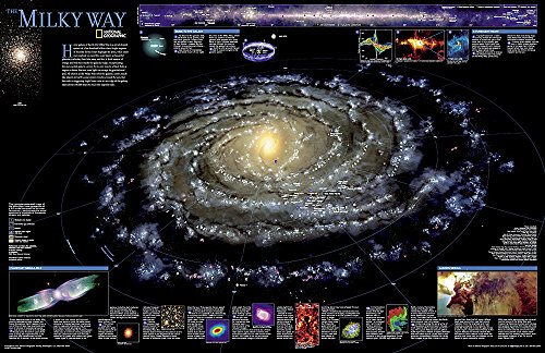 the milky way laminated national geographic reference map