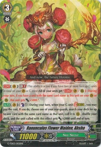 Cardfight!! Vanguard TCG - Ranunculus Flower Maiden, Ahsha (G-TD03/002EN) - G Trial Deck 3: Flower Maiden of Purity